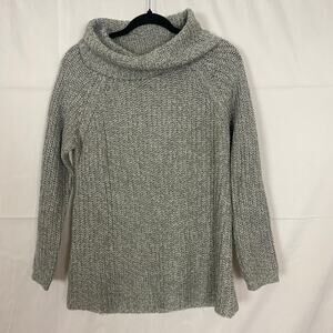 RD Style Chunky Knit Cowl Neck Sweater Soft Warm Oversized Pullover Gray Small